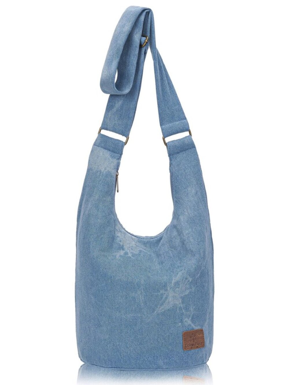 Women Hippie Crossbody Bag - Top Zip Large Capacity Canvas Sling Bag - Jacquard
